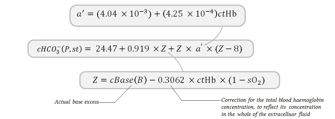 equation for the standard bicarbonate