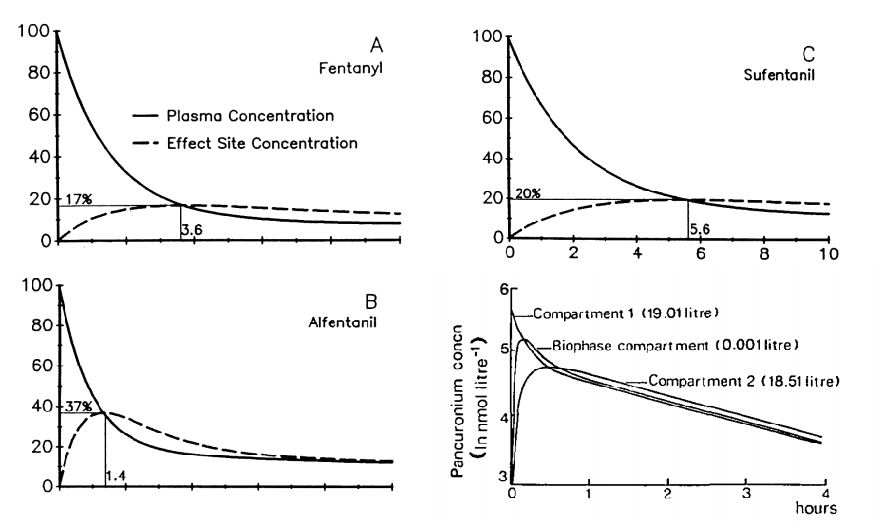effect site equilibration of selected agents